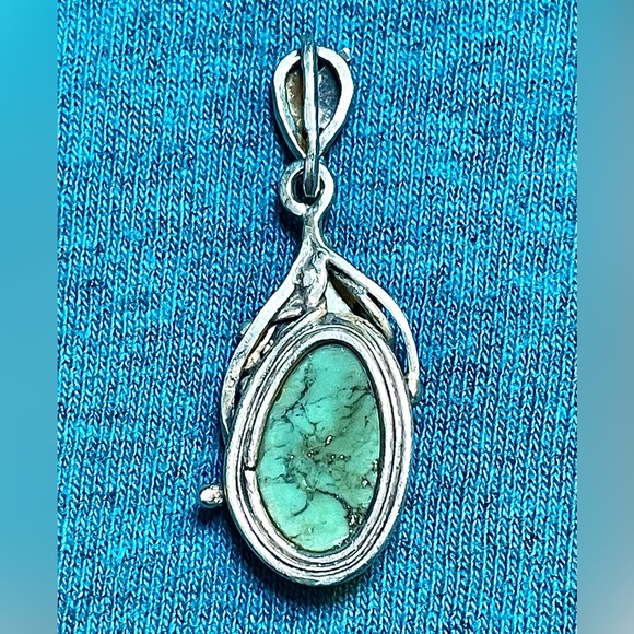 Vintage: Native American Navajo, Artesian, Turquoise, Pendant. - Picture 4 of 5